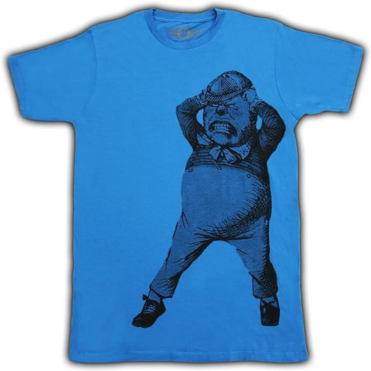 Alice in Wonderland Tweedle Dee Dum Mens Turquoise Blue T Shirt Tee