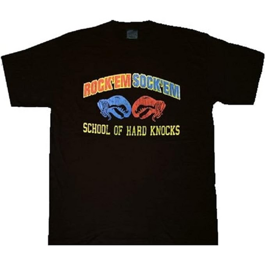 Rock'em Sock'em Robots Hard Knocks Black Tee T-Shirt