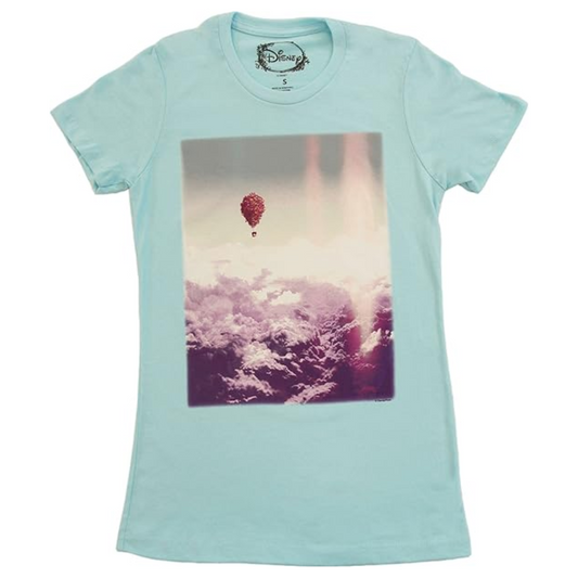 Disney Up Balloons in The Sky Juniors Cancun Blue T-Shirt