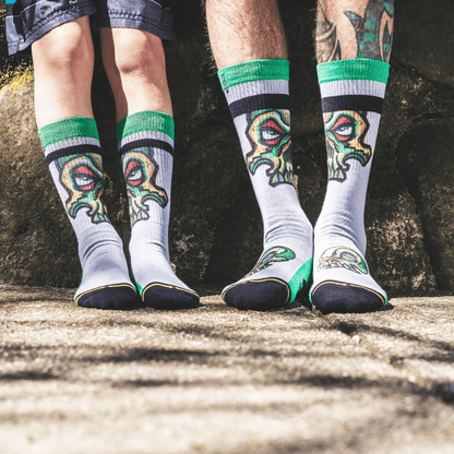 Bobby Brown Green Skull Youth Crew Sock