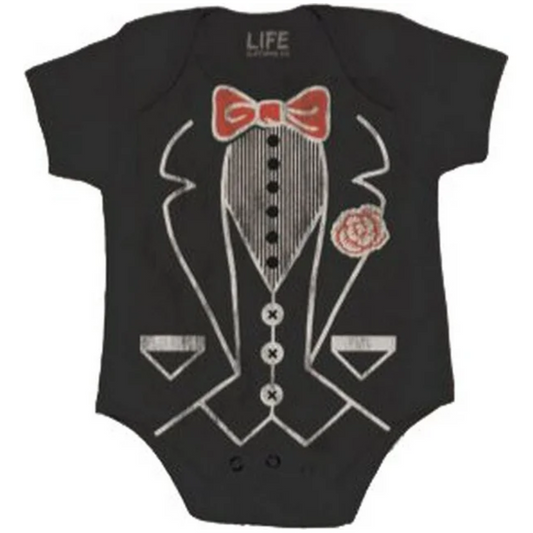 Tuxedo Tee Black Infant Baby Onsie