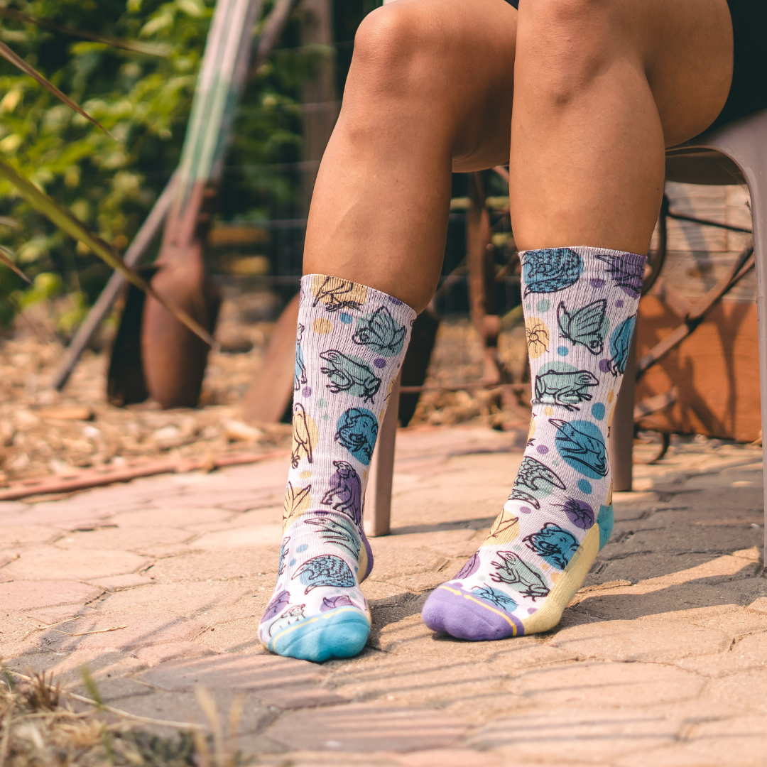 Jane Goodall Endangered Species Adult Crew Socks with the Jane Goodall Institute