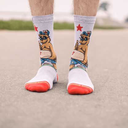 Cali Bear Adult Crew Socks