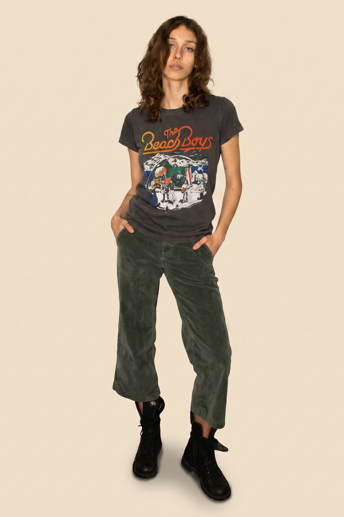 The Beach Boys Sun Bath Tee Womens T Shirt Black Officially Licensed