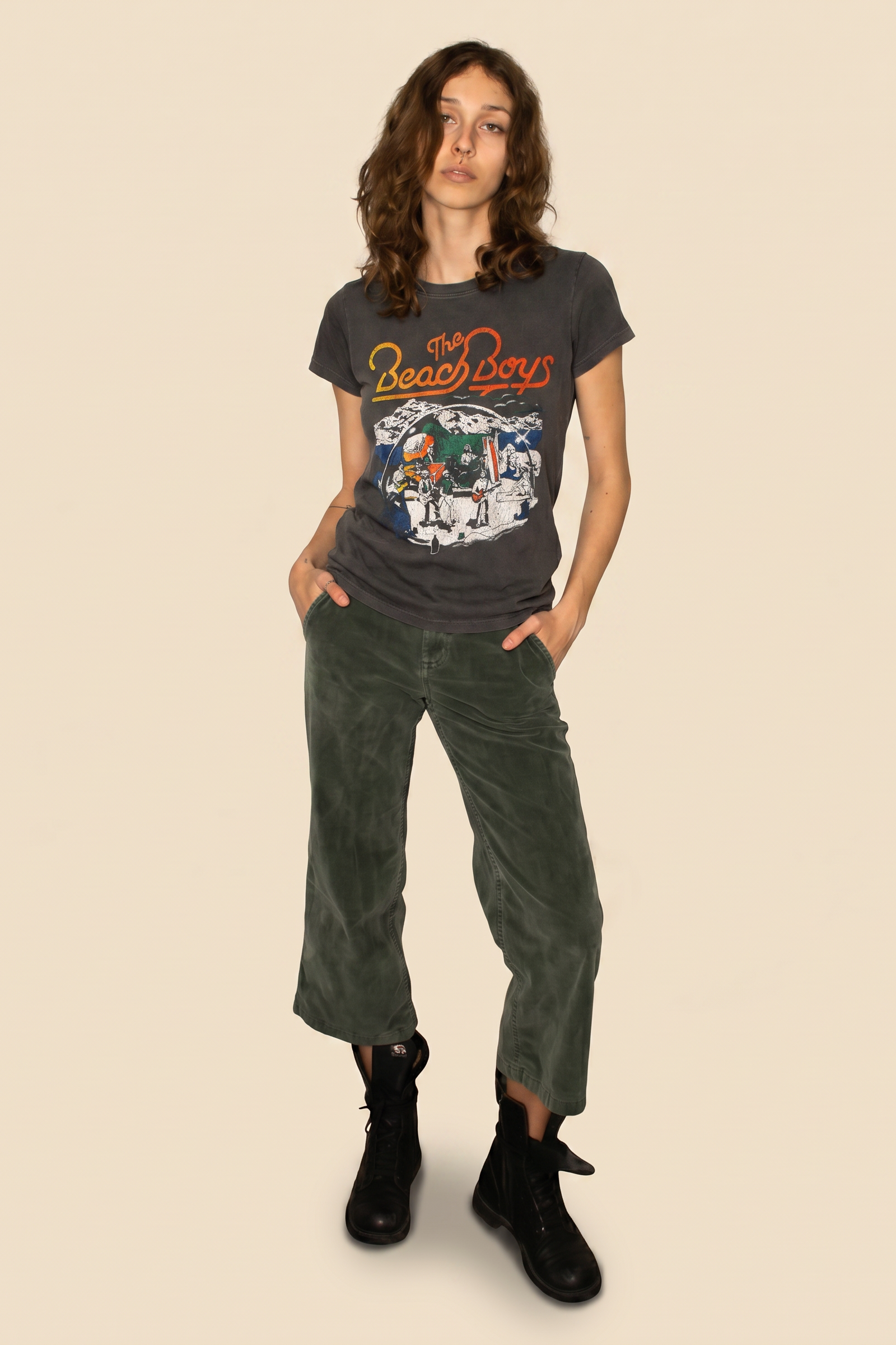 The Beach Boys Sun Bath Tee Womens T Shirt Black Officially Licensed