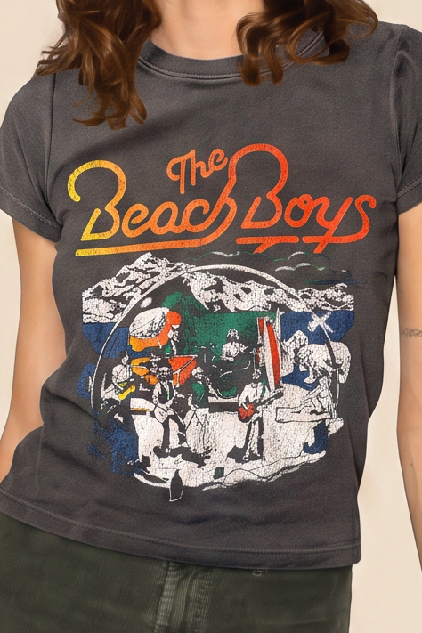 The Beach Boys Sun Bath Tee Womens T Shirt Black Officially Licensed