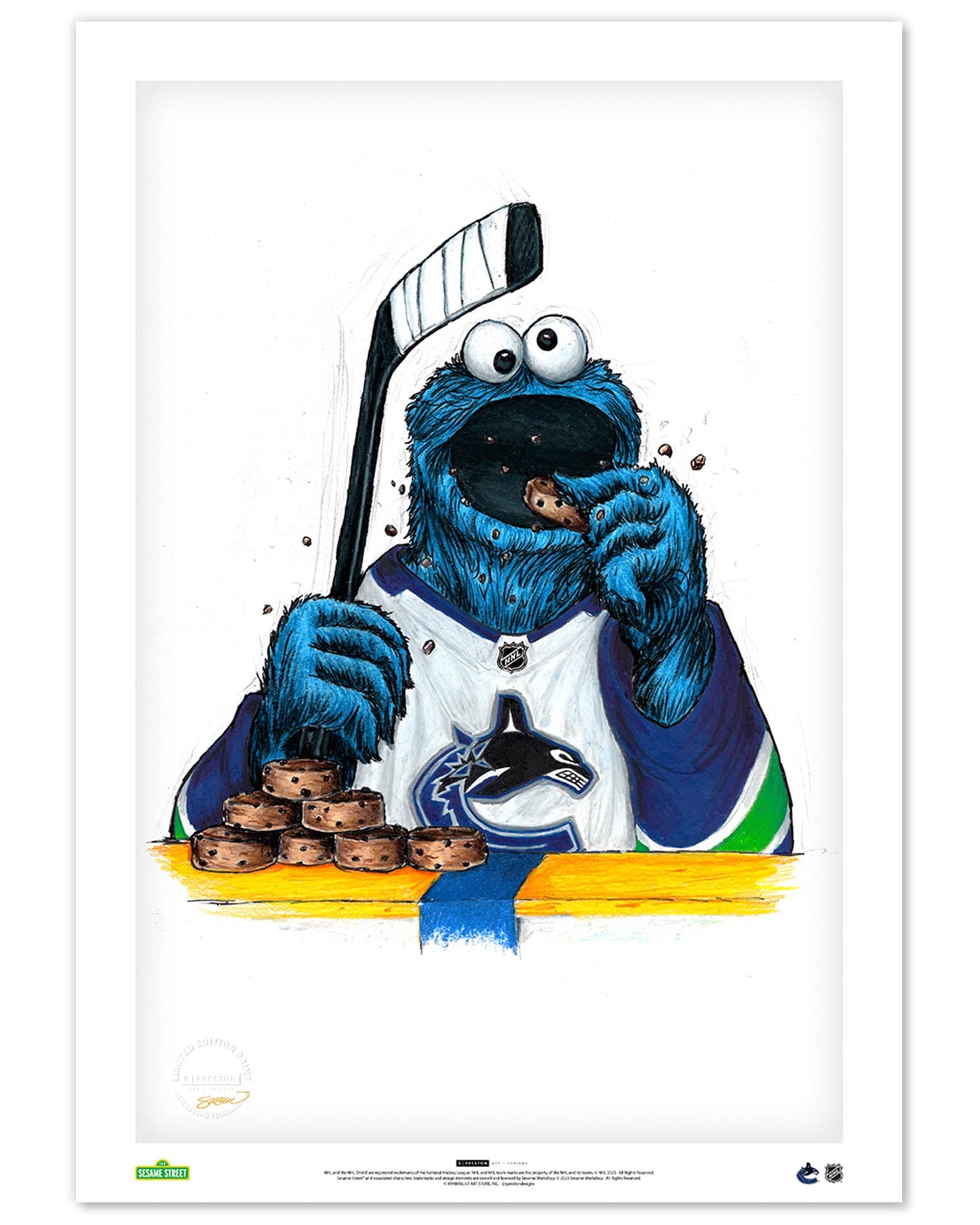 Cookie Monster x NHL Canucks Limited Edition Art Print