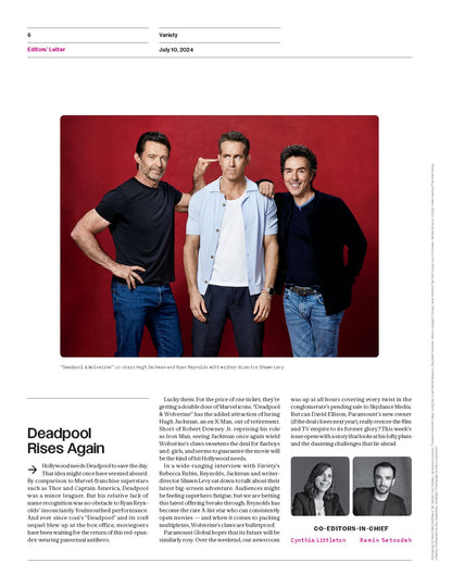 Variety - 24.07.10 Edition: Ryan Reynolds, Hugh Jackman & Shawn Levy Talk Deadpool & Wolverine, Nicolas Cage & Maika Monroe In Horror-Thriller Longlegs, Daisy Edgar Jones On Making Twister & More!