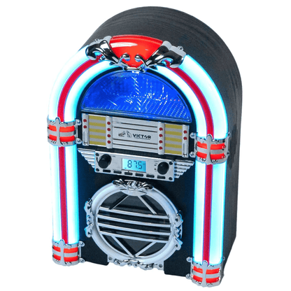 Victor Broadway Desktop Bluetooth Jukebox with CD Player & Color Changing LED Lighting