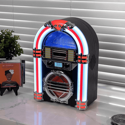 Victor Broadway Desktop Bluetooth Jukebox with CD Player & Color Changing LED Lighting