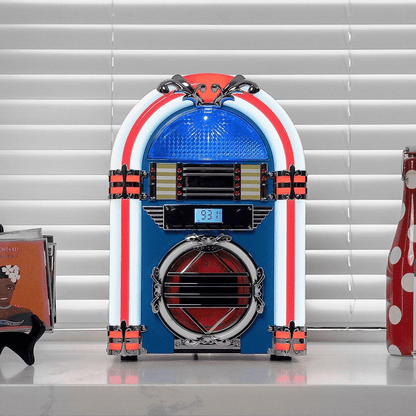 Victor Broadway Desktop Bluetooth Jukebox with CD Player & Color Changing LED Lighting