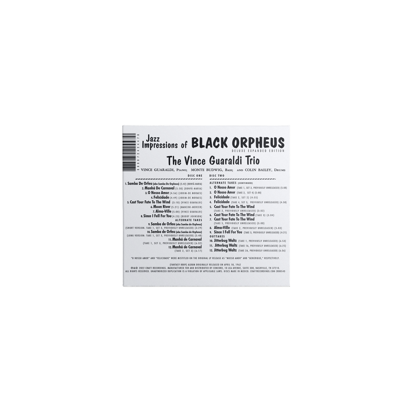 Jazz Impressions Of Black Orpheus: Deluxe Edition (2-CD) Music CD