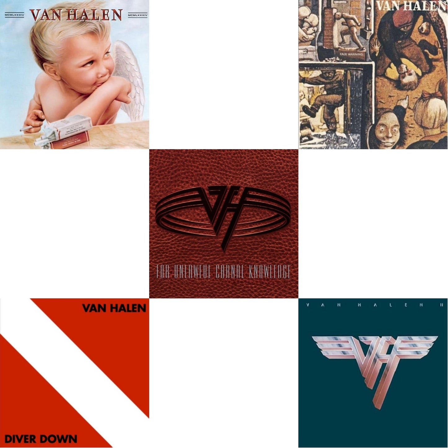 Van Halen - Van Halen Ii (180G/Remastered) & Fair Warning & Diver Down & 1984 & For Unlawful Carnal Knowledge (2LP/Blu-Ray/2CD)