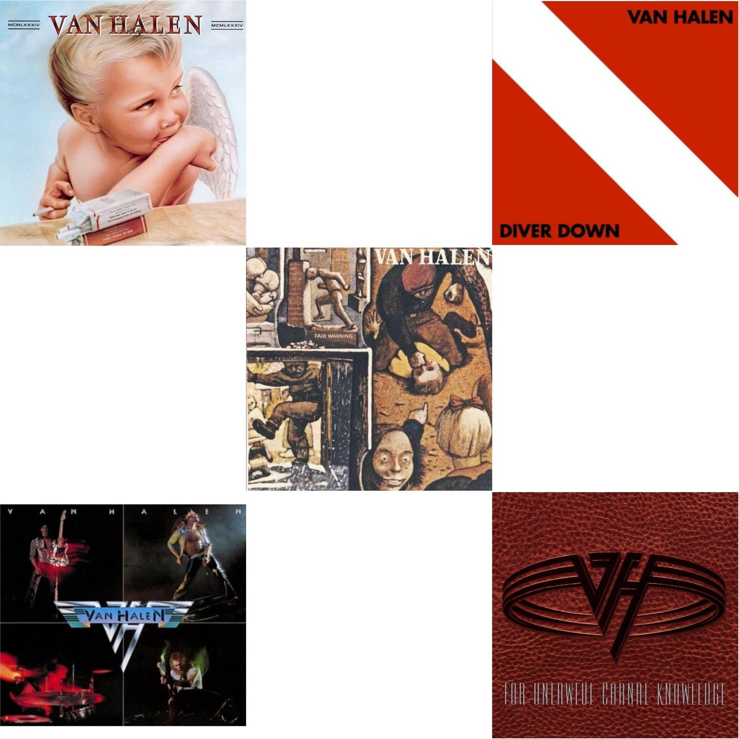 Van Halen - Fair Warning & Diver Down & Van Halen (Digitally Remastered) & 1984 & For Unlawful Carnal Knowledge (2LP/Blu-Ray/2CD)