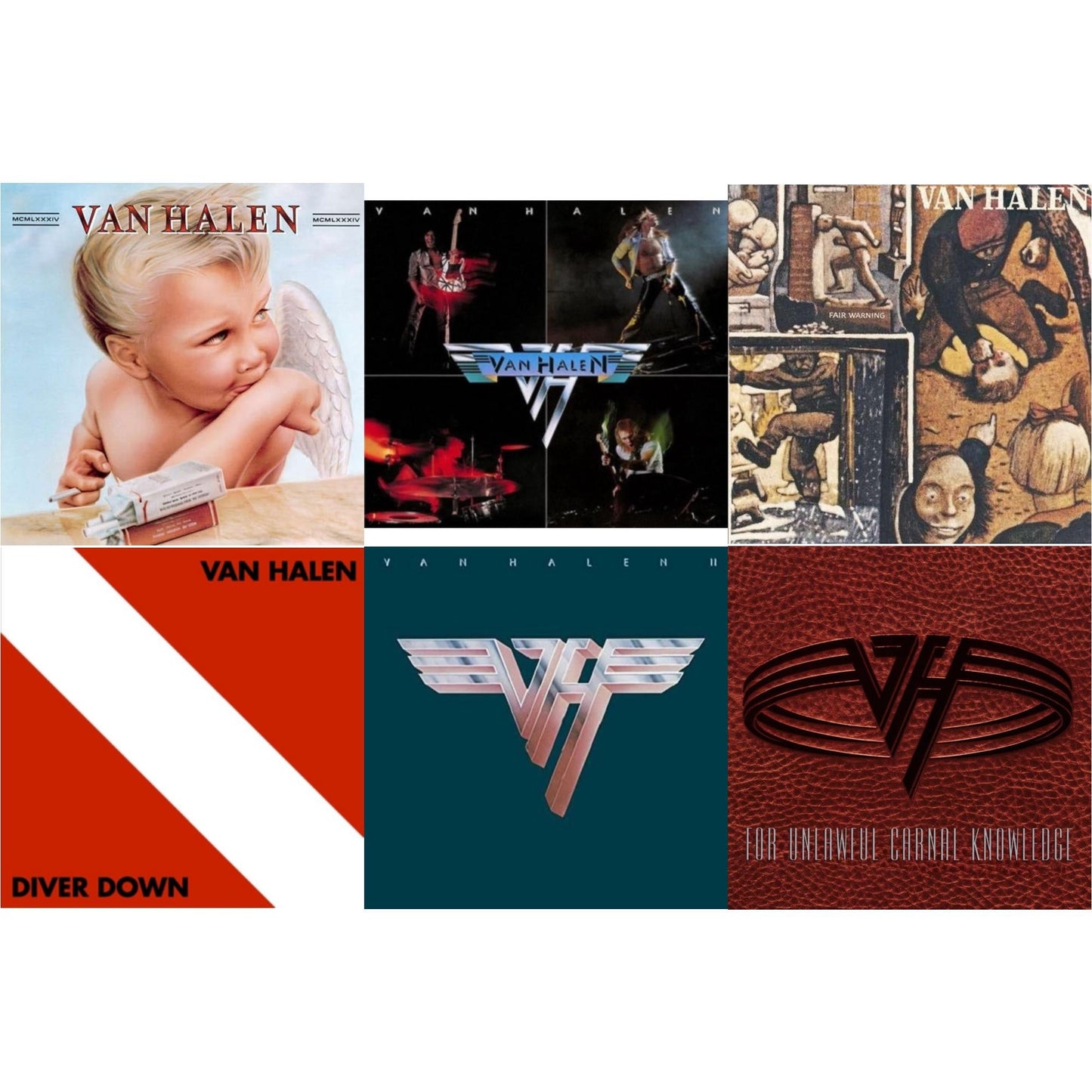 Van Halen - Van Halen Ii (180G/Remastered) & Fair Warning & Diver Down & Van Halen (Digitally Remastered) & 1984 & For Unlawful Carnal Knowledge (2LP/Blu-Ray/2CD)