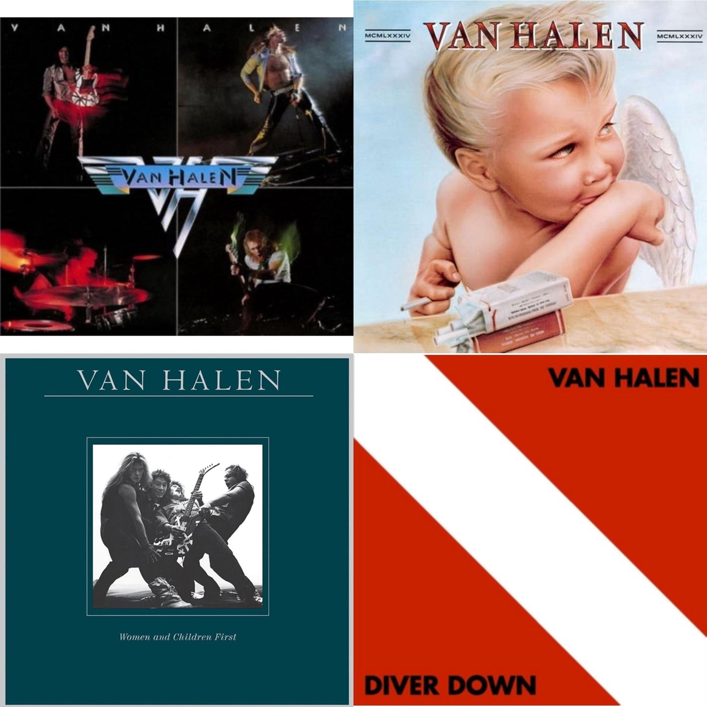 Van Halen - Women & Children First & Diver Down & Van Halen (Digitally Remastered) & 1984 - LP Vinyl Bundle