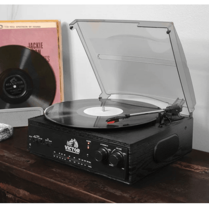 Victor Salem 5-in-1 3-Speed Turntable System with Dual Bluetooth