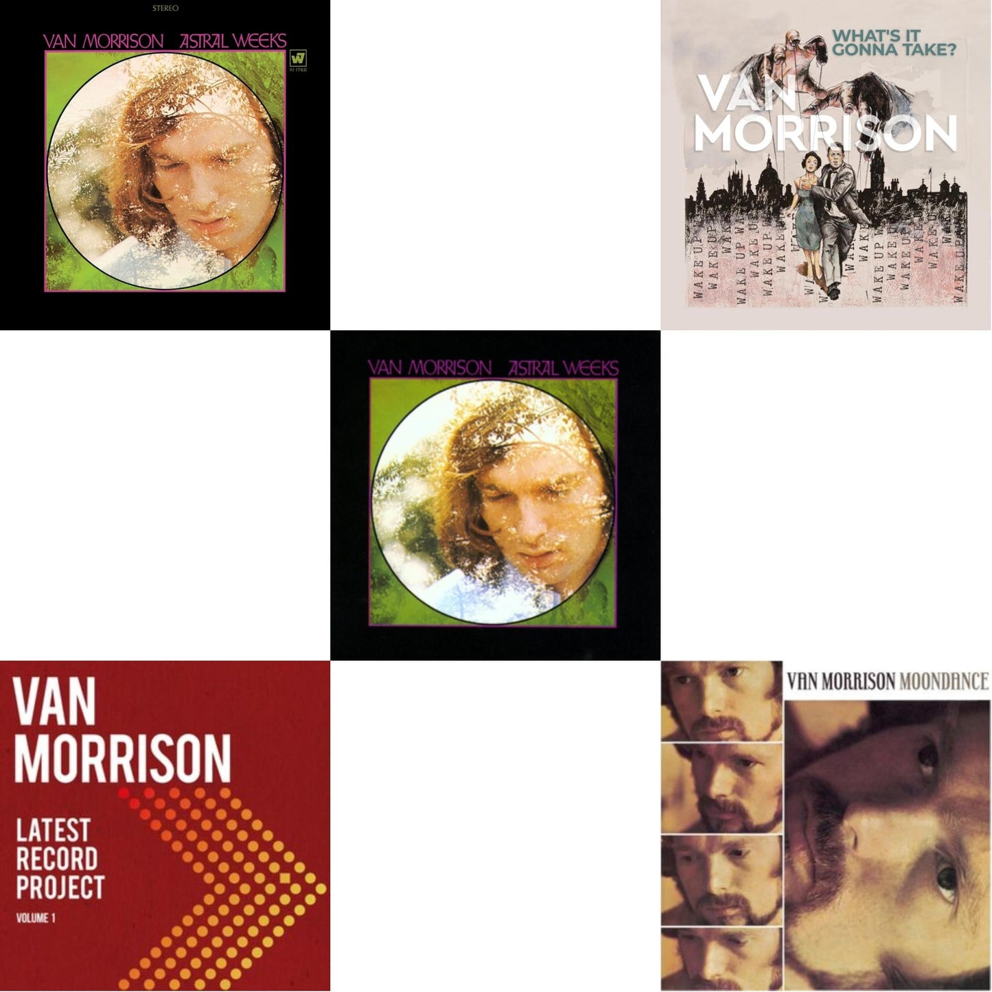 Van Morrison - Astral Weeks (Olive LP Vinyl) (Rocktober) & Latest Record Project Volume I (3LP) & Astral Weeks (180G/Original Master) & What’S It Gonna Take? (2LP) & Moondance (Deluxe/3LP)
