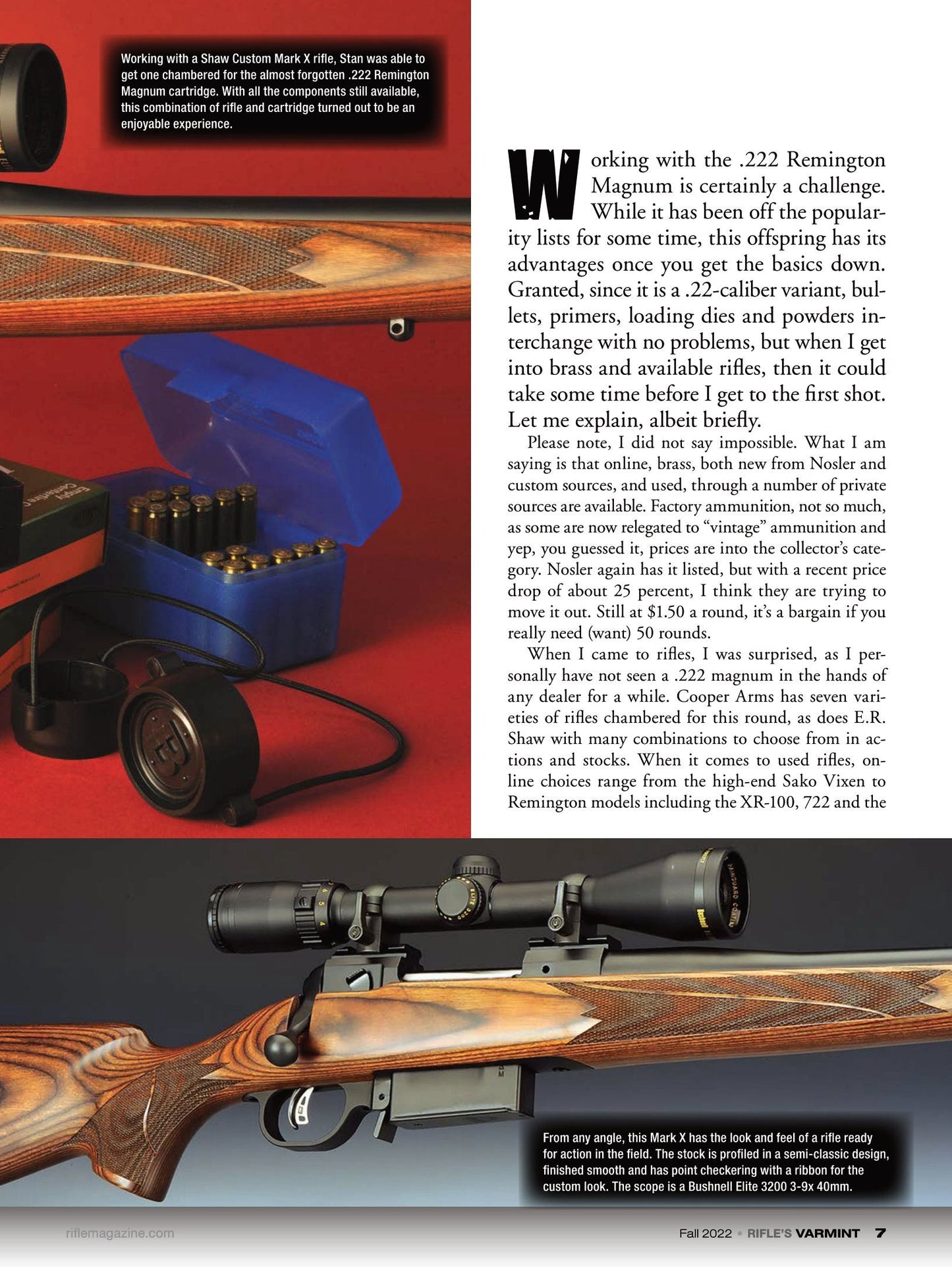 Varmint Rifles & Cartridges Fall 2022 - Rifle Talk, Hunting Tips, Classic VS. Modern Varmint Bullets, Silent Varminting, Rimfire Accuracy, Colt Rimfire New Frontiers & .222 Remington Magnum!
