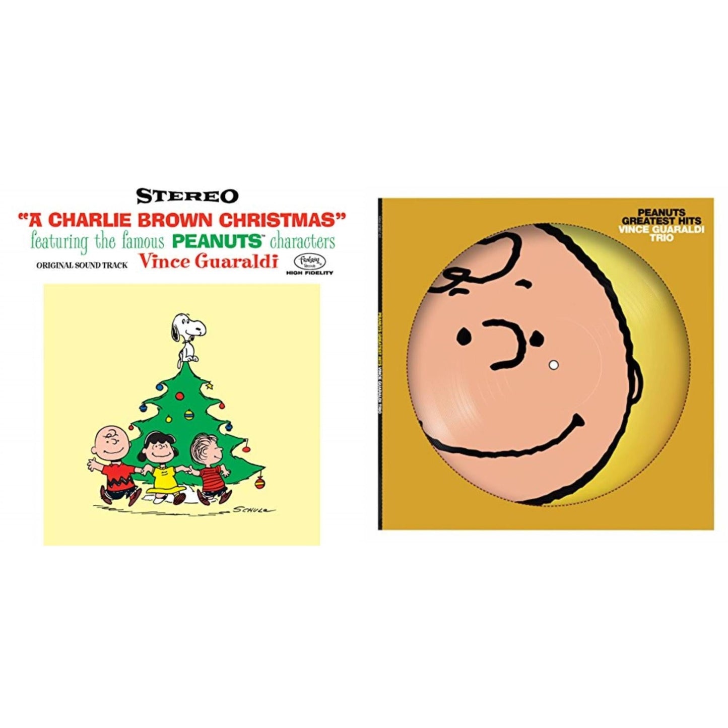Vince Trio Guaraldi - Charlie Brown Christmas (180G) & Peanuts Greatest Hits (Picdisc) - LP Vinyl Bundle