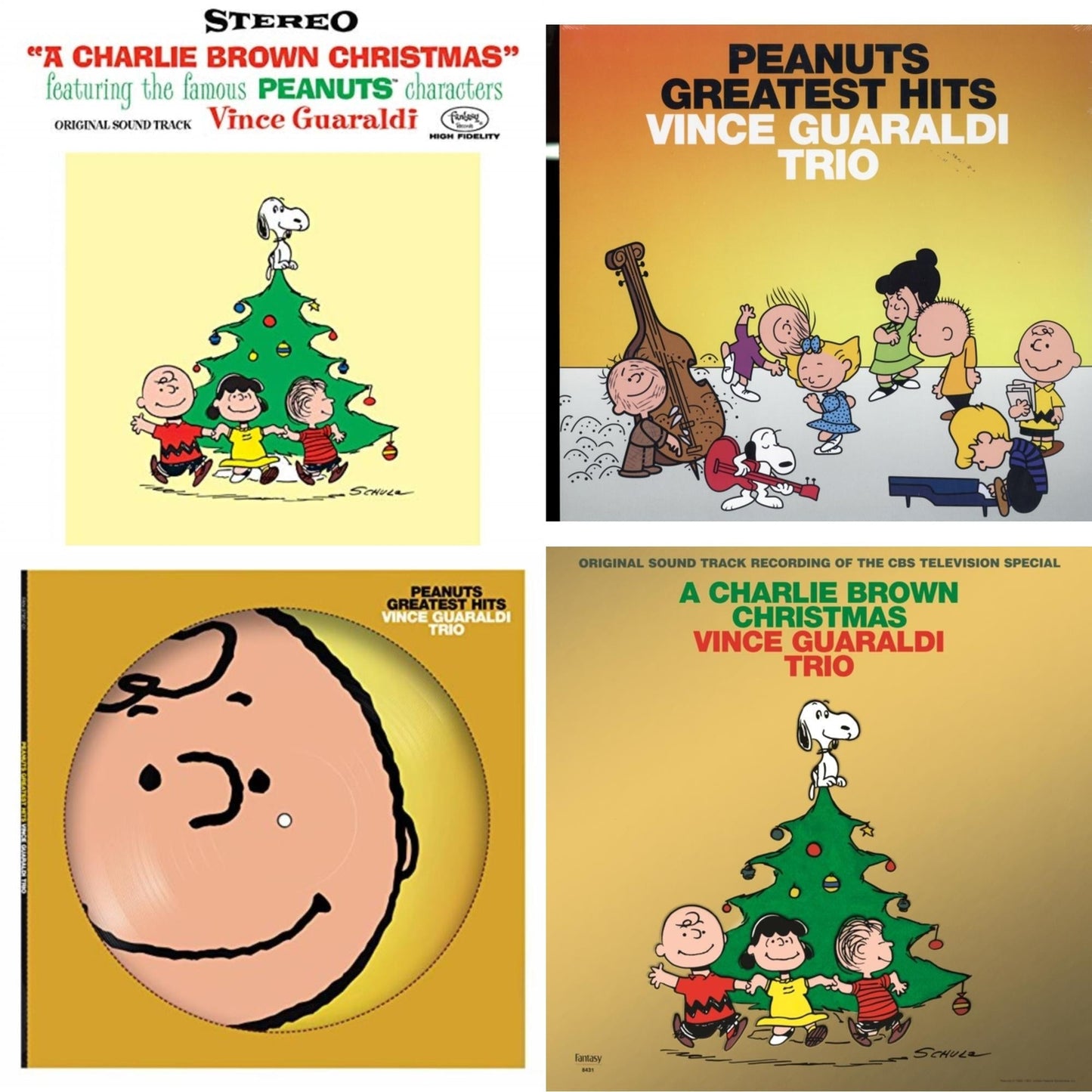 Vince Trio Guaraldi - Charlie Brown Christmas (180G) & Peanuts Greatest Hits & Peanuts Greatest Hits (Picdisc) & Charlie Brown Christmas (2022 Gold Foil Edition) - LP Vinyl Bundle