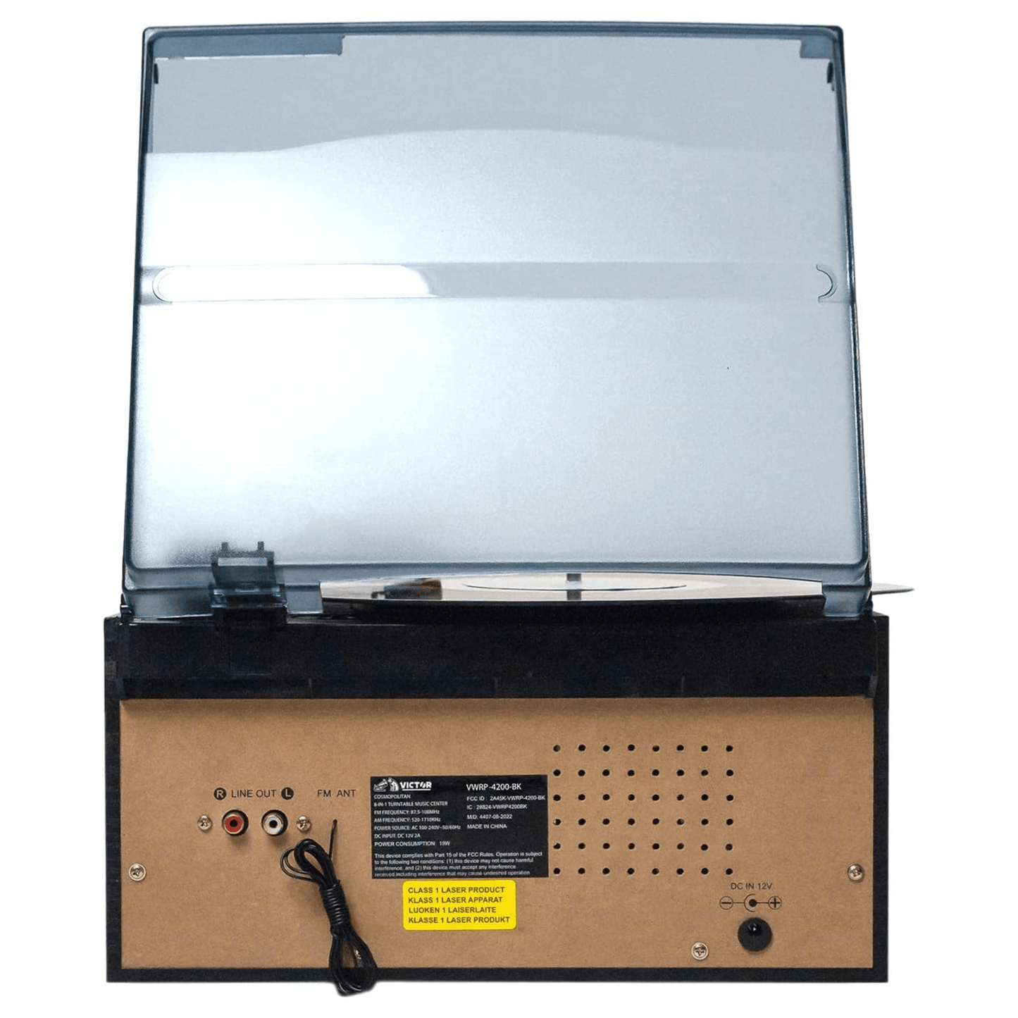 Victor Cosmopolitan 8-in-1 Turntable Music Center with Bluetooth, USB & Cassette