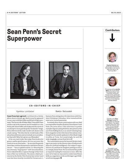 Variety - 23.09.13 Edition: Sean Penn Vs The World, Oscar-Winning Actor Takes On Putin In New Documentary Superpower, The CW Pivoting Into Unexpected Programming Lanes, Woke Culture Be Damned & More!