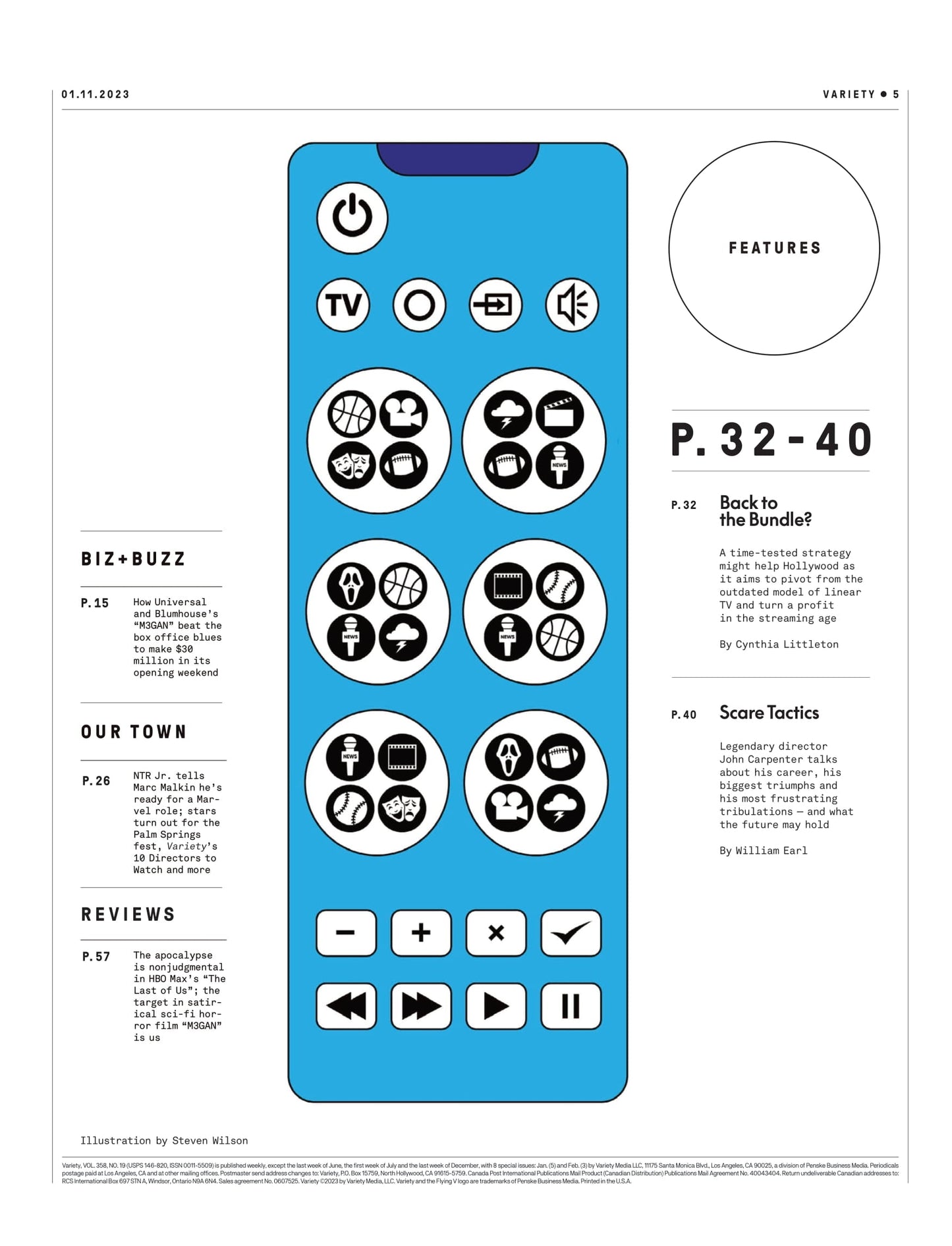 Variety - 23.01.11 Edition: Clawing Back, Hollywood Gets Real About The Economics Of Streaming, Back To The Bundle?, Director John Carpenter Talks His Career, M3GAN Beating Box Office Blues & More!