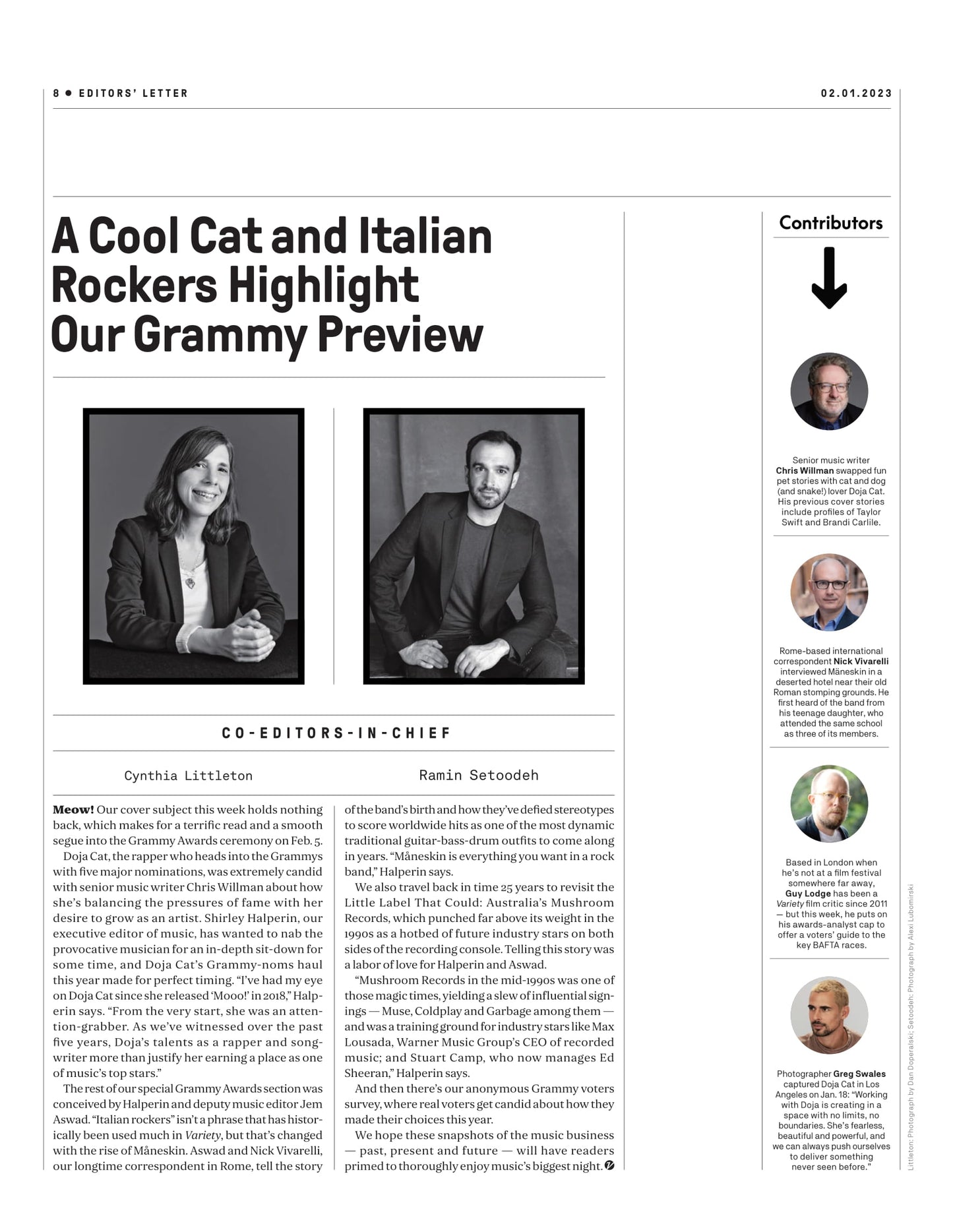 Variety - 23.02.01 Edition: Grammys 2023, Doja Cat Talks Changing Looks, Sound & Story Behind Vegas Track From Elvis, Best New Artist Nominee Måneskin Italian Traditional Rock Band Members & More!