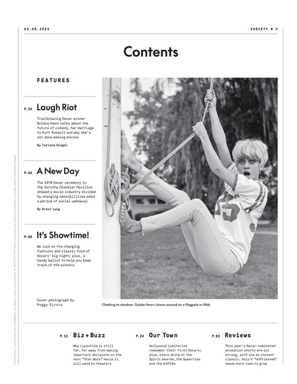 Variety - 23.03.08 Edition: Oscars 2023, Goldie Hawn Relives Surprise Oscar Win For Cactus Flower, Marriage With Kurt Russell & Why She's Not Done Making Movies, Oscar's Food, Fashion, Ballot & More!