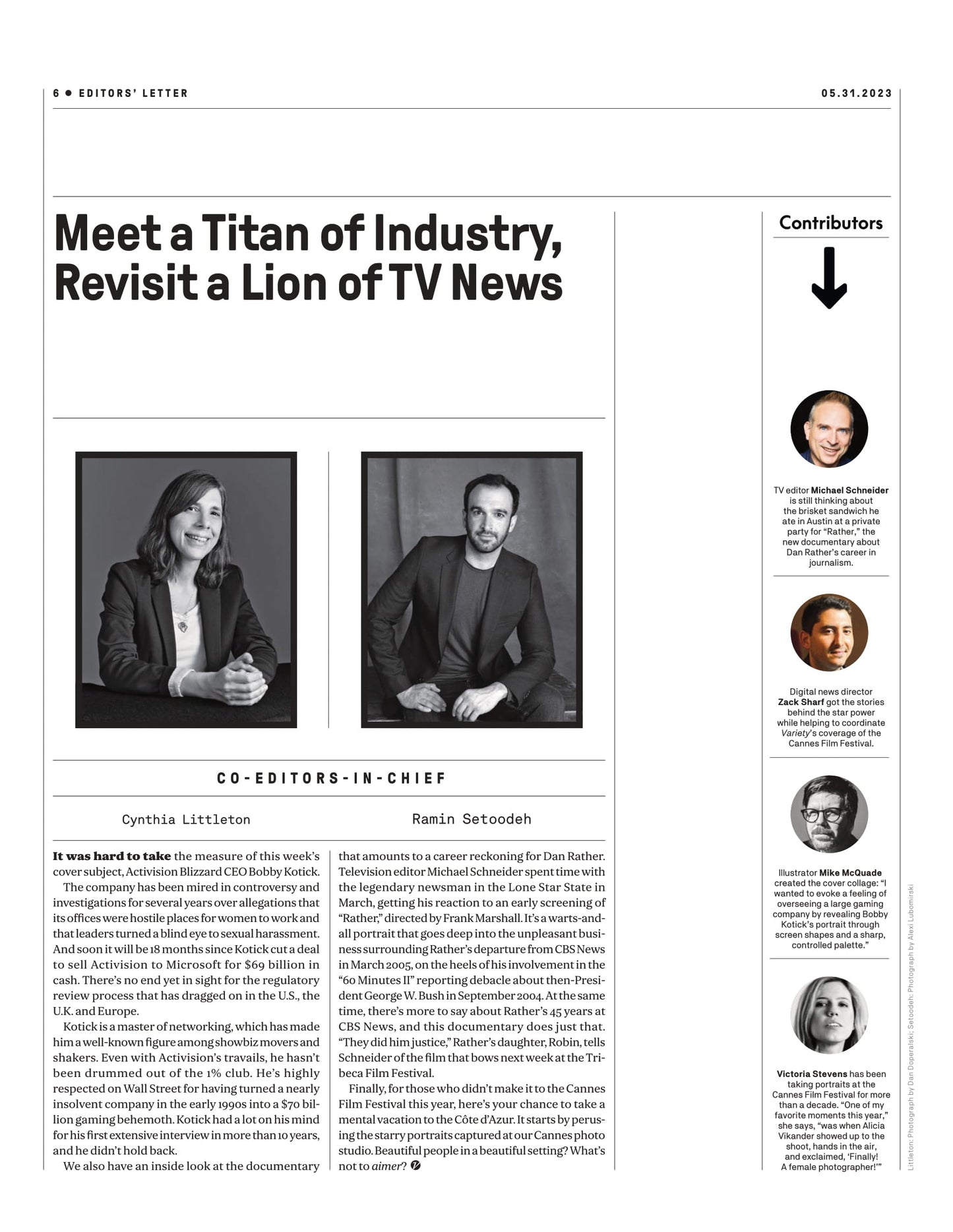 Variety - 23.05.31 Edition: Modern Warfare, Gaming Giant CEO Bobby Kotick Fighting To Sell Activision Blizzard To Microsoft To Restore Reputation Amid Harassment Investigations, Cannes Gallery & More!