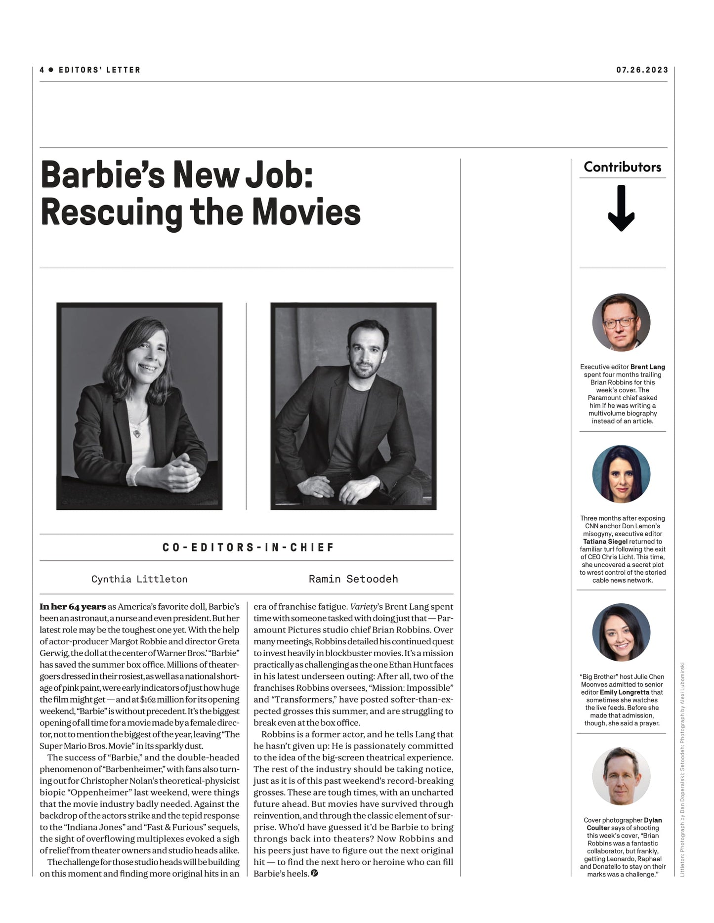 Variety - 23.07.26 Edition: Paramount CEO Brian Robbins Still Betting The Ninja Turtles Can Save His Studio, Jeff Zucker & David Zaslav 18-Month War For CNN, CBS Big Brother's 25th Anniversary & More!