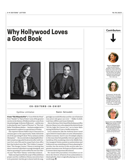 Variety - 23.10.18 Edition: Inside Disney's Big Bet On Rick Riordan's Percy Jackson, TV Series Starring Walker Scobell, Leah Jeffries & Aryan Simhadri, WWII Drama All The Light We Cannot See & More!