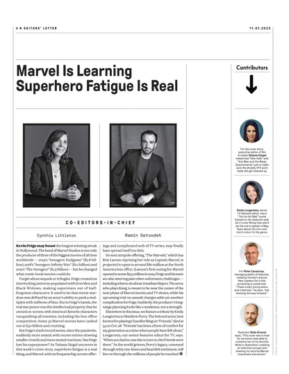 Variety - 23.11.01 Edition: Is Marvel In Trouble?, Disney's Biggest Hitmaker Overcoming Scandal & Superhero Fatigue, Meg Ryan Returns For One More Holiday Rom-Com, Remembering Matthew Perry & More!