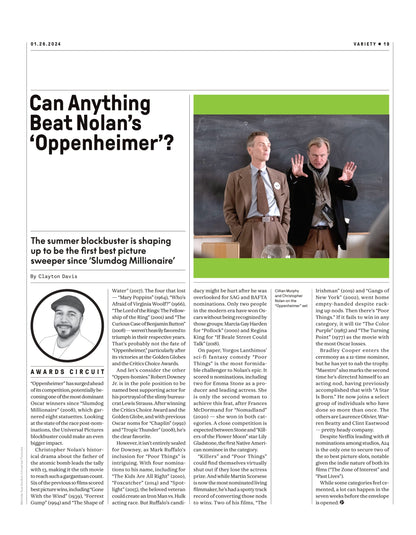Variety - 24.01.26 Edition: How ‘Killers Of The Flower Moon’ Is Making Oscar History With 10 Nominations, Martin Scorsese, Lily Gladstone, Leonardo Dicaprio, Can Anything Beat Oppenheimer & More!