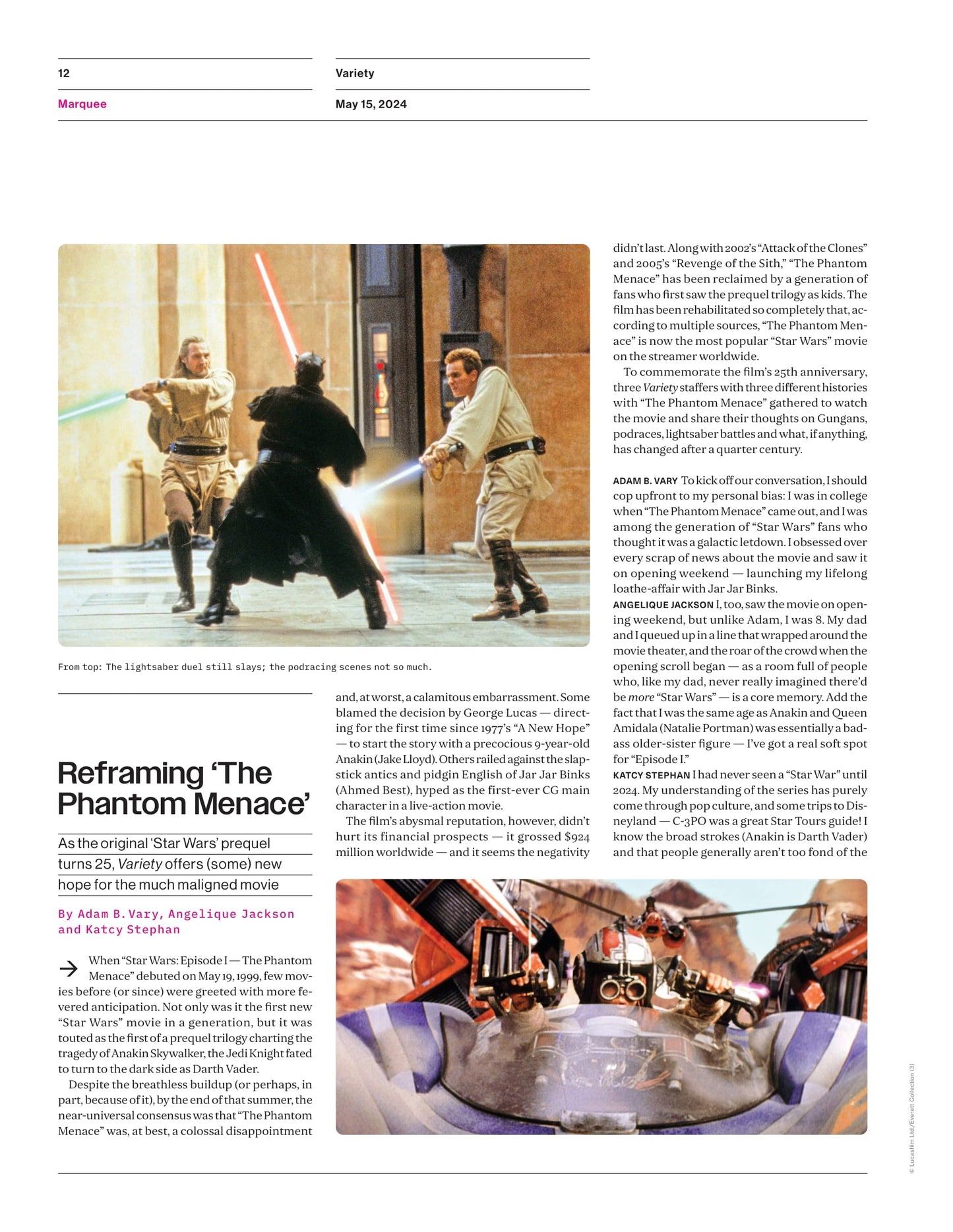 Variety - 24.05.15 Edition: TV’s Reboot, Profit-Hungry Streamers Adapt The Broadcast Network Playbook, Box Office Doom & Gloom: A Spring In Broadway’s Step, Reframing The Phantom Menace & More!