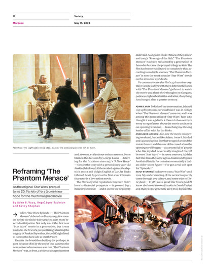Variety - 24.05.15 Edition: TV’s Reboot, Profit-Hungry Streamers Adapt The Broadcast Network Playbook, Box Office Doom & Gloom: A Spring In Broadway’s Step, Reframing The Phantom Menace & More!