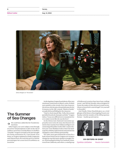 Variety - 24.08.14 Edition: Sofia Vergara Discusses Her Role As Murderous Drug Lord In Griselda Post Modern Family, TikTok Election, It Ends With Us Premiere, Vince Vaughn Comedy Bad Monkey & More!