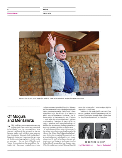 Variety - 26.04.22 Edition: David Zaslav’s Four-Year Stint At The Top Of Warner Bros Comes To An End Amid The Paramount Skydance Deal, Mind Games With Oz Pearlman, Coachella Highlights & More!
