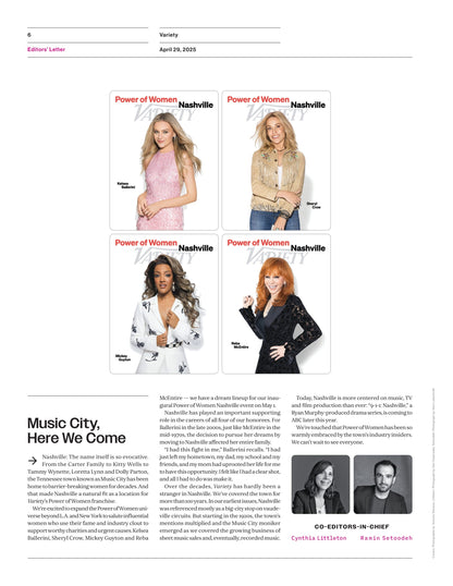 Variety - 25.04.29 Edition: Power Of Women, Reba, Kelsea, Sheryl & Mickey, Green Day & Ellen Pompeo's Hollywood Walk Of Fame, New Oscar Rule, Big City Greens’ Milestone, Tom Hardy In Havoc & More!