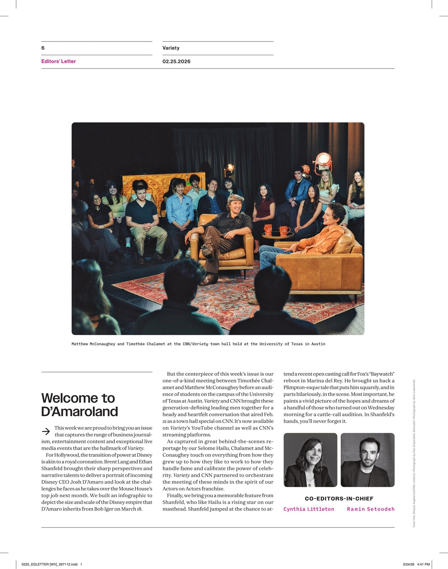 Variety - 26.02.25 Edition: How Josh D'Amaro Will Change Disney, Matthew McConaughey & Timothée Chalamet Reunite, Kelly Ripa’s Daytime Milestone, Muscle Beach Casting Call, Oscars Predictions & More!