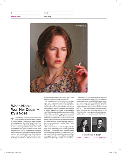 Variety - 26.03.11 Edition: The Oscars Issue, Under Her Spell, The Year Of Nicole Kidman, Sean Penn’s Oscars Absence Raising Questions, L.A. & N.Y.’s Real Estate Elite, Ireland’s Production Boom & More!