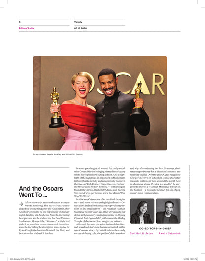 Variety - 26.03.18 Edition: Miley Cyrus Celebrates The 20th Anniversary Of Hannah Montana, Netflix's Fallout With Harry & Meghan, Why Startups Still Bet On The Biz, Oscars Highlights & More!