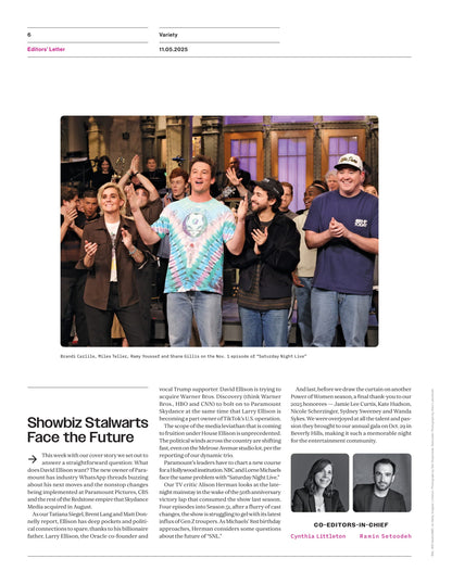 Variety - 25.11.05 Edition: David Ellison's Strategic Takeover & Future Plans, Mass Layoffs In Media, SNL's 50-Year Journey, Edgar Wright's The Running Man, The American Film Market Returns & More!