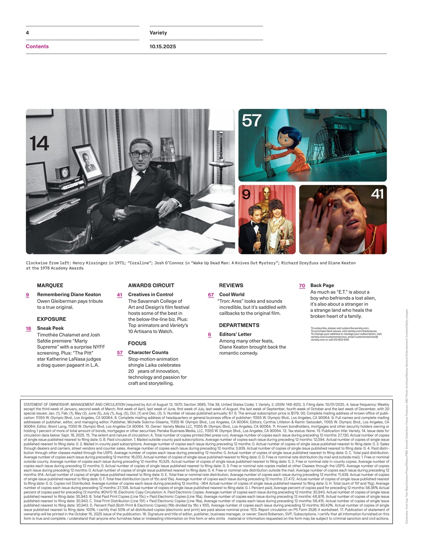 Variety - 25.10.15 Edition: The Future Of The Stranger Things Universe After Season 5, Remembering Diane Keaton, Animation Power Players, Hollywood’s Development Hell, Oscar Flashbacks & More!