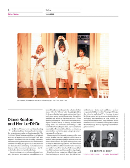 Variety - 25.10.15 Edition: The Future Of The Stranger Things Universe After Season 5, Remembering Diane Keaton, Animation Power Players, Hollywood’s Development Hell, Oscar Flashbacks & More!