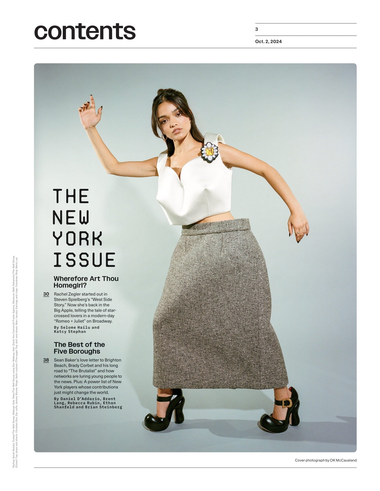 Variety - 24.10.02 Edition:  The New York Issue Starring Rachel Zegler, Telling The Tale Of Modern-Day Romeo & Juliet On Broadway!