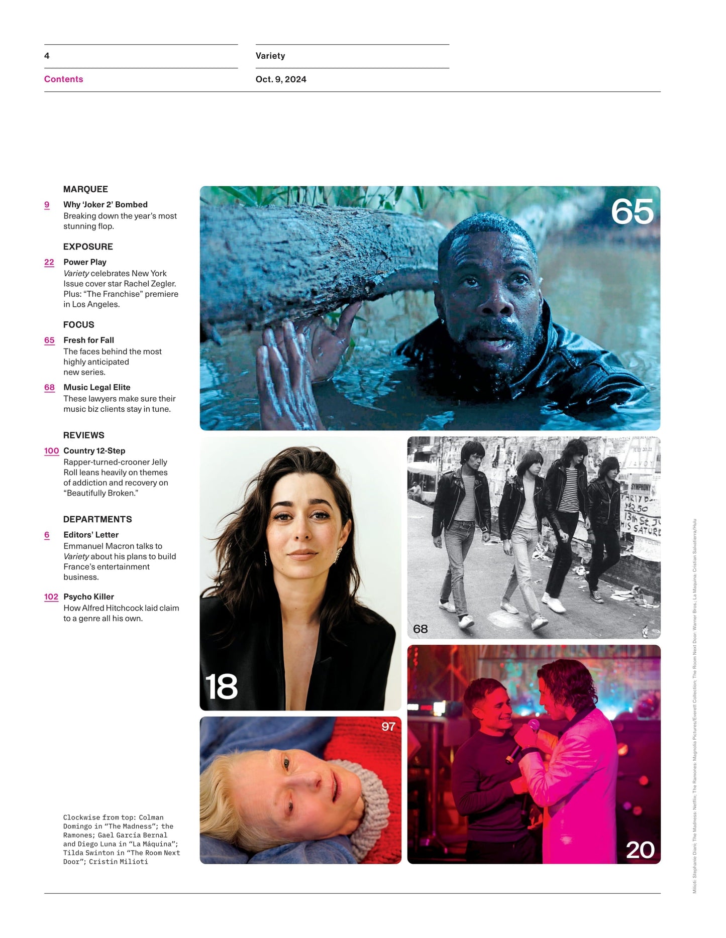Variety - 24.10.09 Edition: Emmanuel Macron Takes On The Entertainment Industry After Paris Olympics Success, 100 Best Horror Movies In History, Lady Gaga & Joaquin Phoenix Joker: Folie à Deux & More!
