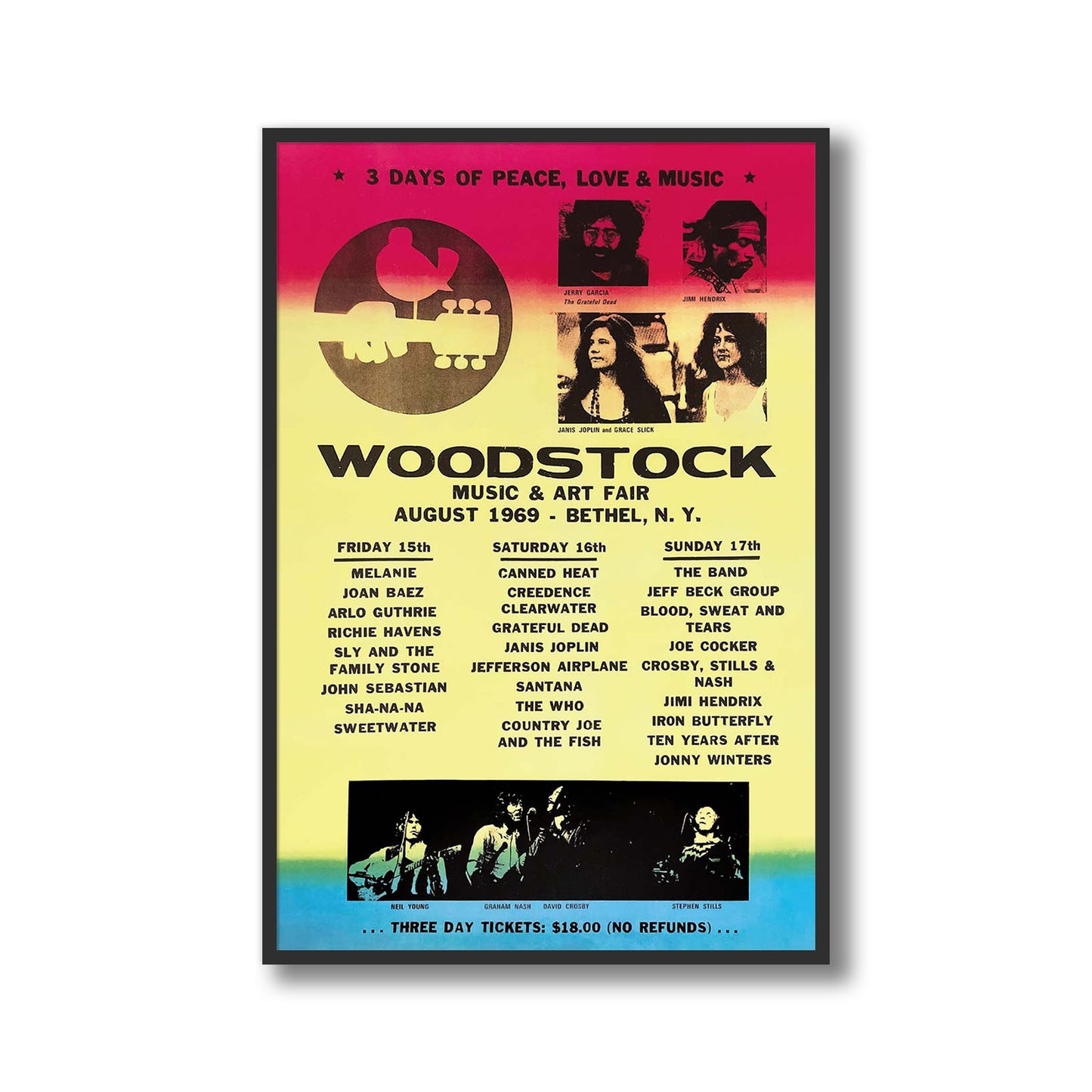 Woodstock 1969 Framed Poster
