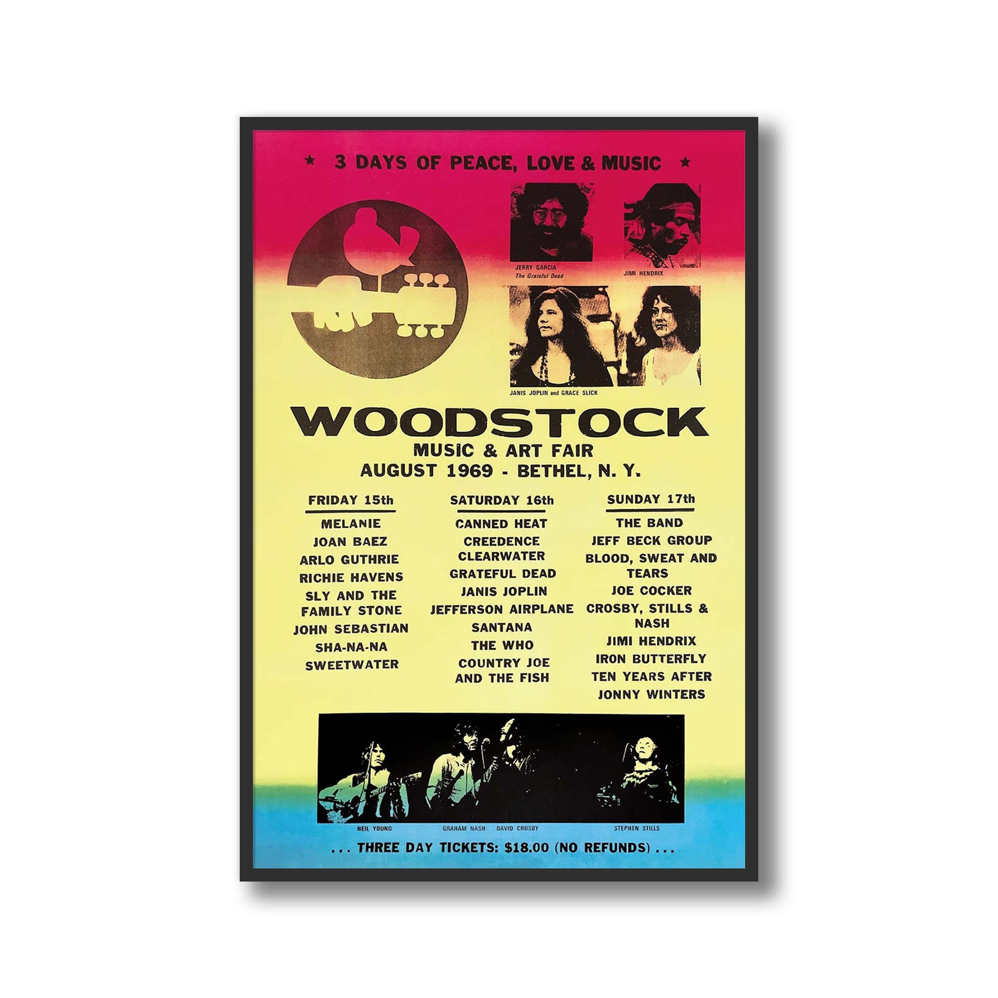 Woodstock 1969 Framed Poster